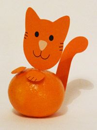 an orange with a cat cut out of it