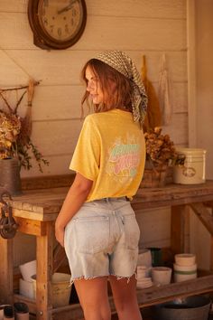 Vintage Tee Outfit, Spring Cabin, Brand Inspiration Board, Retro Butterfly, Butterfly T Shirt, Sweet Tee, Camp Vibes, Lauren James, Unique Graphics