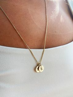 This 14k gold disk necklace is made of real 14k Solid Gold. We can produce this engraved small disc necklace in White or Rose Gold too, please add to order notes. You can add as much as disks you want to this disks addable chain, all you need to choose from the options. Logo engraved charm is solid, not hollow. Chain and discs are thick, solid and high quality. Necklace on pictures is 6,6 gr. Necklace on pictures is 23,62 inch length, with 2 discs. We can engrave on discs monogram, crest, letter Gold Disk Necklace, Homecoming Jewelry, Chain Logo, Disk Necklace, Personalized Gold Necklace, Number Logo, Gold Certificate, Gold Disc Necklace, Made By Mary