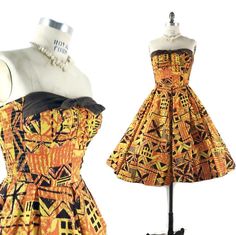 Samoan Dress, Alfred Shaheen, Tiki Dress, Aloha Dress, Strapless Sundress, Vintage Aloha, Ghanaian Fashion, Hawaiian Dress, Hawaiian Print