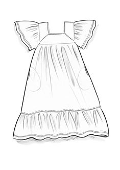 a drawing of a dress with ruffles on the shoulders