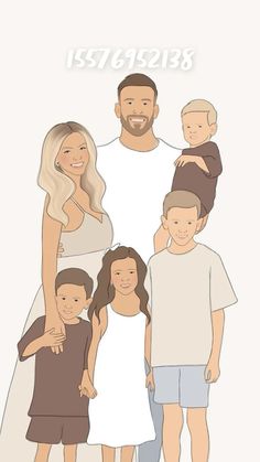 a family portrait is shown with the names of their families