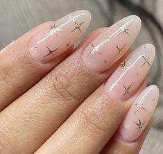 Star Nail Designs, Nails With Gold, Unghie Sfumate, Milky Nails, Nagellack Trends, Summer Nail Art, Nude Nail Designs, Manicure Tips, Y2k Nails