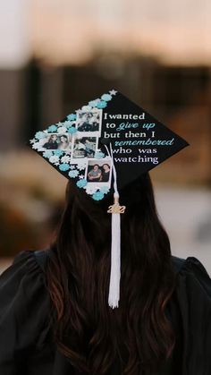 a woman wearing a graduation cap with flowers on it