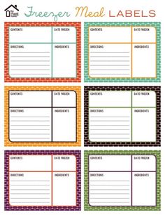 the free printable meal labels are perfect for any family to use on their meals