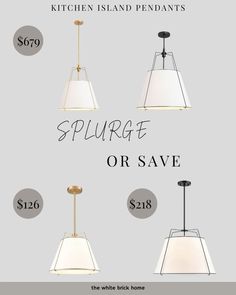 the kitchen island pendants are on sale for $ 699 and they're up to