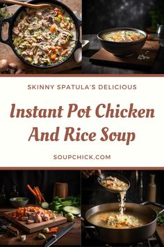 Instant Pot Chicken And Rice Soup Rice Soup Instant Pot, Soup In Instant Pot, Jasmin Rice, Instant Pot Chicken And Rice, Soup Simple, Chicken Rice Soup, Split Pea Soup, Instant Pot Soup