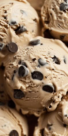 ice cream with chocolate chips on top