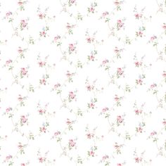 a white wallpaper with pink and green flowers on it's side, all over