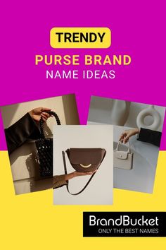 In this collection, you'll find 50+ catchy brand names for purse brands that will make sure your customers always have their eye on the latest trends. Whether you're looking for a sophisticated name for an upscale brand or a fun name for a more casual line, we've got you covered. Check out the names! purse brand name ideas, purse brand name, purse brands, stylish business name, clothing brand name generator, luxury branding, luxury names for business, luxury clothing Find A Business Name, Designer Handbag Brands