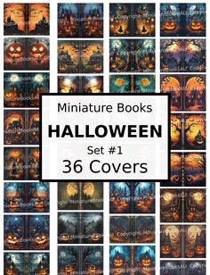 halloween book covers with pumpkins and jack o lantern faces