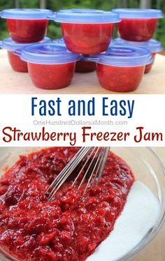 strawberry freezer jam is an easy and delicious dessert