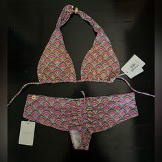 New With Tags Beaded Detailing Never Used Sexy Bikini Lined Cups Triangle Bathing Suit, Dr Closet, Swim Brands, Fasion Outfits, Swim Suits, Bead Embroidery, Pink Red, Bathing Suit, Womens Swim