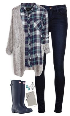 Cute rainy-day outfit. Not that it rains here...lol Comfy Outfits Winter, Womens Winter Fashion Outfits, Urban Chic, Winter Outfits Women, Polyvore Outfits, Fall Winter Outfits, Hunter Boots, Outfits Casuales, Comfortable Fashion