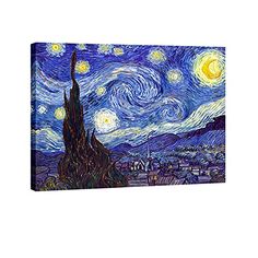 the starry night painting on canvas