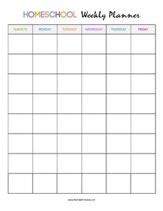 a printable weekly planner for homeschool