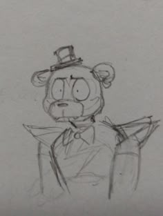 a drawing of a bear wearing a top hat