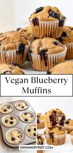 Vegan Muffins with blueberries Vegan Blueberry Muffins Healthy, Simple Vegan Muffins, Vegan Recipes For Parties, Healthy Muffins Vegan, Vegan Gluten Free Blueberry Muffins, Eggless Dairy Free Breakfast Ideas, Easy Baking Recipes Vegan, Blueberry Vegan Muffins, Vegan Muffins Blueberry