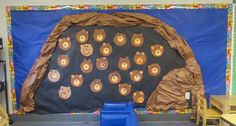 a bulletin board with bears on it in a classroom setting at the end of school