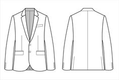 Blazer Flat Sketch, Blazer Sketch, Fashion Knowledge, Blazer Design, Plain Blazer, Mens Office Wear, Blazer Outfits Men, Style Chart