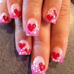 Check out these Valentine's nail art ideas for getting your talons romance ready. Diy Valentine's Nails, Valentines Day Nail Art, Romantic Diy, Diy Valentines Day, Valentines Day Nail