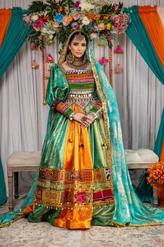 Afghan tradational dress for wedding  and nekah Afghan Kuchi Dress, Traditional Clothing Around The World, Afghan Wedding Dress, Mehndi Outfit, Afghan Dress, Afghan Wedding, Fashion Show Dresses, Womens Costumes, Afghan Girl