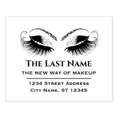 the last name on this business card is an eye with long lashes and black ink