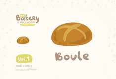 some type of bread with the word boule written in it's middle corner