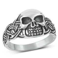 High Polished Skull Ring .925 Oxidized Biker Sterling Silver Band Jewelry Female Male Unisex Size 12 All our silver jewelry is crafted from .925 silver also commonly referred to as sterling silver. Sterling silver is the standard for beautiful high-quality silver jewelry and cannot be replicated by lower priced silver plated jewelry. It is 92.5% pure silver, mixed with alloys to add strength and durability to stand the test of time. Keep your fine jewelry shiny and elegant by storing it properly. Jewelry needs to be stored in a dry area, preferably away from air in a jewelry box or plastic bag. Avoid exposure to harsh chemicals. Use a polishing cloth to remove tarnish build-up over time. Age Group: adult. Symbolic Sterling Silver Skull Ring, Sterling Silver Hallmarked Skull Ring, Nickel-free Silver Skull Rings, Gothic Sterling Silver Skull Ring With Oxidized Finish, Nickel-free Sterling Silver Skull Ring, Band Jewelry, Silver Plated Jewelry, Skull Ring, Sterling Silver Cross