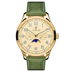 Buy Fawler - Orrin Faldo Moonphase Watch for only $199. Shop at Trendhim and get 365 day free returns. We take pride in providing an excellent experience. Dark Hands, Moonphase Watch, Mens Glasses Fashion, Leather Watch Box, Digital Closet, Gold Watch Men, Telling Time, Mens Gold, Book Ideas