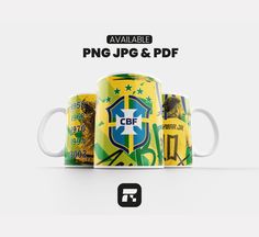 two coffee mugs with the words png jpg & pdf printed on them