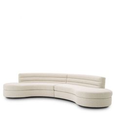 the curved sectional sofa is made from white fabric