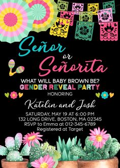 a mexican themed baby shower party is shown