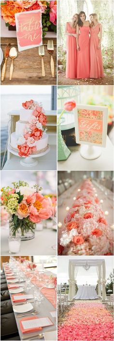 pink and orange wedding color palettes