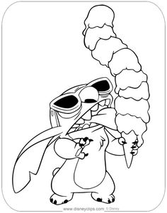 Colouring Pages Stitch, Lilo And Stitch Colouring Pages, Cartoon Colouring Printables, Stitch Disney Coloring Page, Coloring Pages Disney Characters, Free Drawing Templates, Pictures To Colour In, Disney Colouring In Pages, Cartoon Coloring Pages For Grown Ups