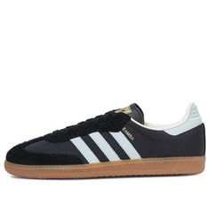 (WMNS) adidas Samba OG 'Carbon' ID0493 Samba Style, Black Sambas, Samba Black, Adidas Samba Black, Adidas Samba Og, Black Gums, Fabulous Shoes, Adidas Samba, Fall Winter Outfits