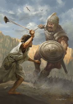 ArtStation - David and Goliath, Joseph Qiu Biblical Stories, David And Goliath, Bible Characters