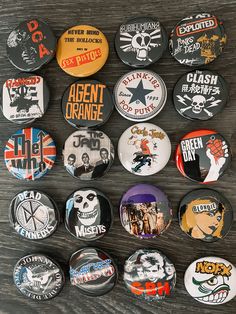 Excited to share this item from my #etsy shop: Punk Rock Pinback Buttons, Custom Punk Rock Buttons, 1.5 inch Punk Pictures, Punk Buttons, Classic Rock Style, Horror Themed Party, Pin Maker, Jacket Accessories, Punk Culture, Punk Patches, Custom Buttons