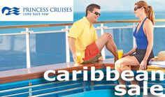 a man and woman sitting next to each other on a boat with the words caribbean sale