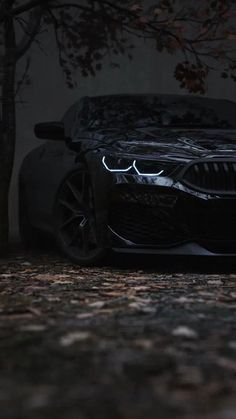 the bmw concept car is glowing in the dark