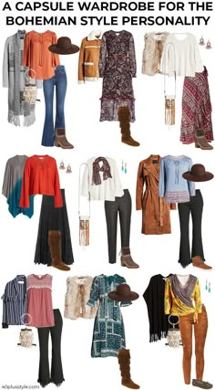 A capsule wardrobe for the BOHEMIAN style personality | 40plusstyle.com Joanna Gaines Style Clothes, Vetement Hippie Chic, Harry Styles Clothes, Surf Style Clothes, Joanna Gaines Style, Mode Hippie