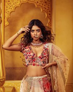 Priyadarshini Chatterjee, Bridal Photoshoot, Ethnic Outfits, Desi Fashion, People Standing, Pink Saree, British Indian, Dress Jewelry