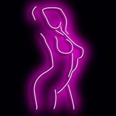 a neon sign with a woman's breast on it