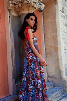 We may have found the perfect summer outfit with this stunning red and blue paisley print Lily Dress. A simple, tiered style maxi dress with tied strap sleeves to complete the casual summer look. The perfect dress for strolling around on your summer holiday. Made with sustainable materials. 55% Linen 45% Cotton. Machine wash 30c. Model is 5ft 8.5 and wears a size S. see images for product measurements per size Lily Dress, Maxi Outfits, Perfect Summer Outfit, Blue Paisley, Style Maxi Dress, Summer Look, Printed Maxi, Sustainable Materials, Summer Holiday