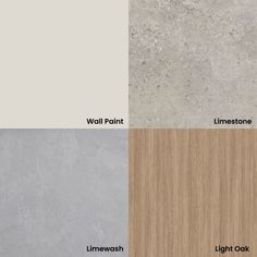 the different colors of concrete and wood are shown in this color scheme, including light oak