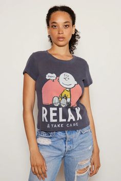 Practice a little self care in our Peanuts Relax Baby Tee, crafted from 100% Organic Cotton Micro-rib. It is ultra soft and flattering, make it the perfect piece to relax in style. + Vintage Black+ Available in XS-XL+ Machine wash cold / warm+ Tumble dry on low100% Organic Cotton RibEthically made in Los Angeles, CA Skin Care Gifts, Color Vintage, Vintage Jacket, Baby Tee, Relaxed Style, Hoodie Dress, Vintage Tees, Infant Tees, Black Fabric