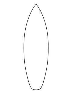 a line drawing of a surfboard on a white background, with the bottom half drawn