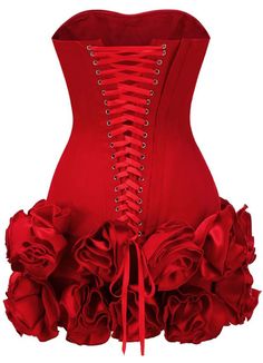 Strapless Corset Floral Ruffle Dress Red Red Ruffled Overbust Dress, Red Corset Back Dress, Red Sleeveless Corset Dress With Corset Back, Red Dresses With Ruffles, Red Ruffled Corset For Party, Sleeveless Red Corset Dress With Ruffles, Red Sleeveless Mini Dress With Back Zipper, Elegant Red Sleeveless Corset Dress, Red Dress With Ruffles