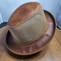 Ace Leather/Mesh Fedora Hat | American Hat Makers | Copper | Nwt | Medium/Large The Compact Brim And Low-Profile Crown Let You Wear This Cool Hat Like It's Part Of You. A Classic Fedora Style Made New With Its Combination Of Leather Or Suede And Virtually Bullet-Proof Nylon Mesh Ventilation, This Is A Hat To Wear For A Lifetime. A Leather And Breathable Mesh Fedora Hat That Can Travel Without Losing Shape And Looks Great In Any Outfit At Any Venue. The Ace Leather And Mesh Fedora Hat Perfectly E Casual Brown Mesh Hat, Adjustable Brown Mesh Hat, Outdoor Mesh Hat With Short Brim, Brown Mesh Hat, Casual Mesh Hat With Short Brim, Mesh Hats With Short Brim For Beach, Mesh Hat With Short Brim For The Beach, Mesh Hat With Short Brim For Beach, Summer Mesh Hat With Short Brim