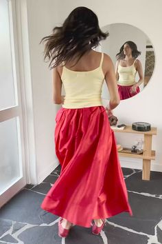 Red Skirt, High Risk, Fiery Red, Red Skirts, Skirt Design, Full Skirt, The High, Skirt, Red